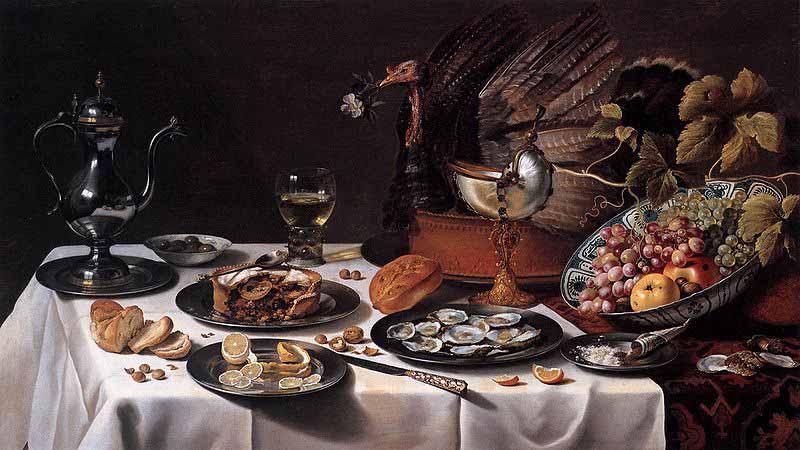 Pieter Claesz Still Life with Turkey Pie Germany oil painting art